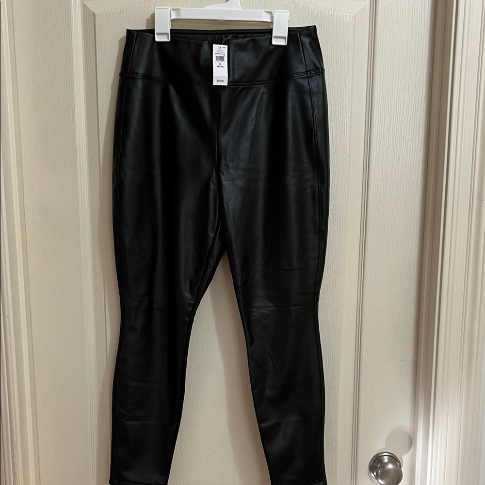 GAP Black Faux Leather Pants